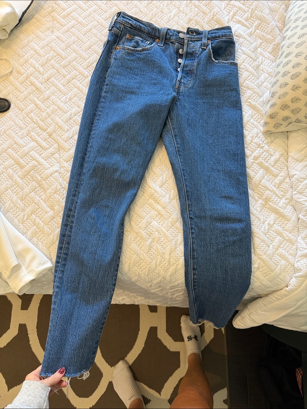 Levi's Women's Straight Leg Jeans in Blue Denim